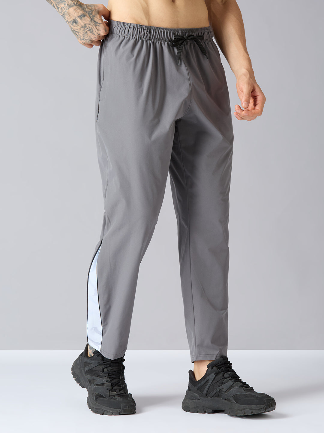 Grey Baggy Joggers for Men – Loose Fit Straight Track Pants