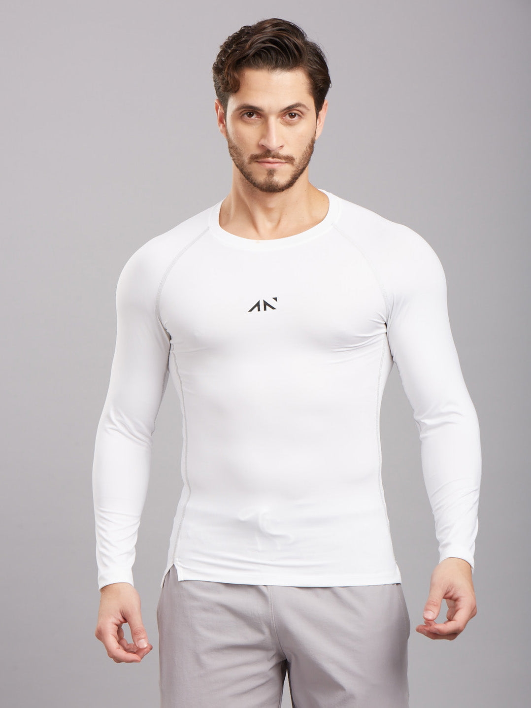 gym full sleeve white t-shirt for men