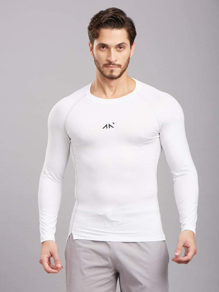 gym full sleeve white t-shirt for men
