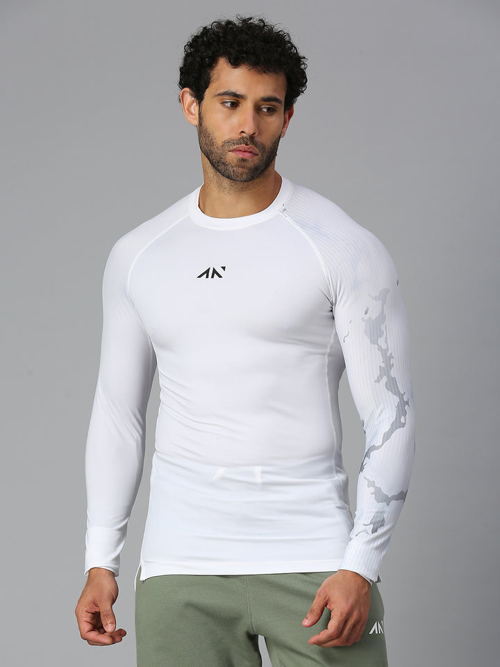 men’s full sleeve white workout t-shirt