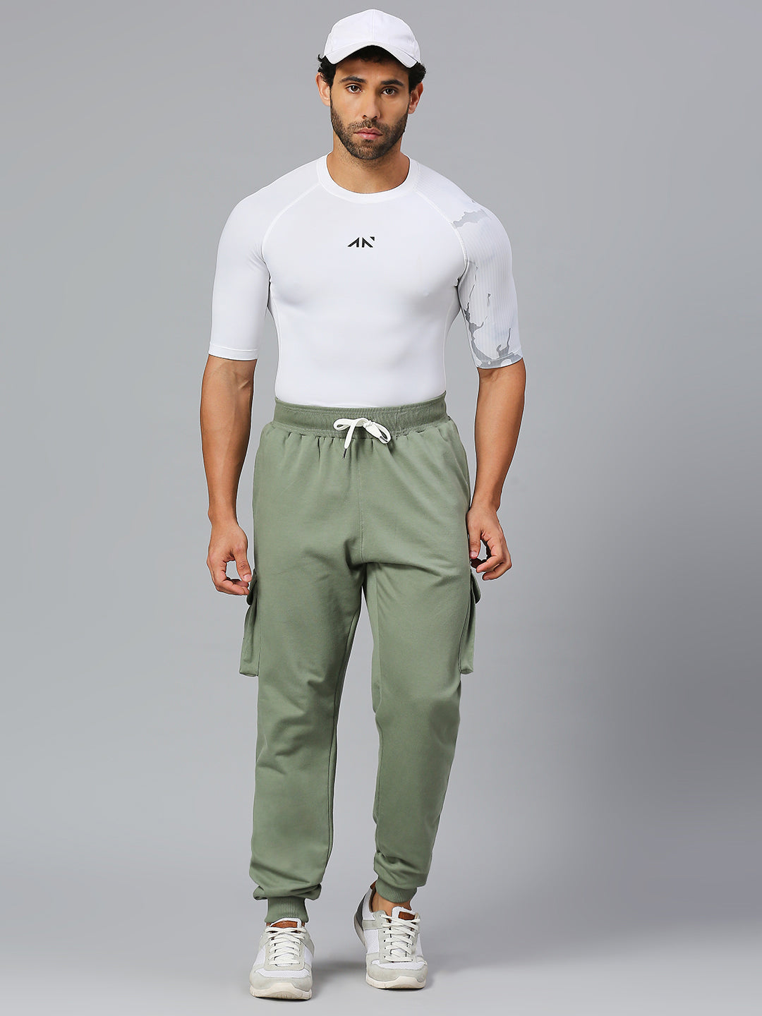 men's white compression gym wear india