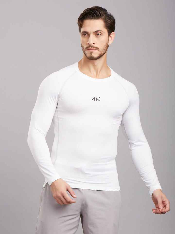white compression full sleeve tshirt men