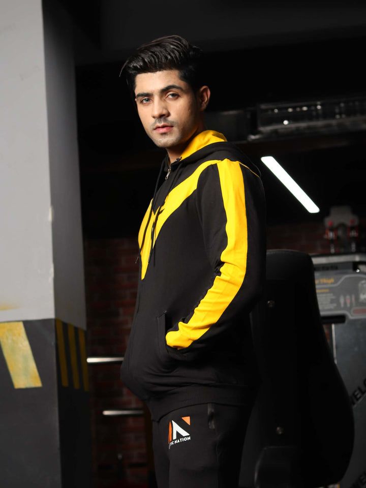 LEGACY - ICONIC HOODIE BLACK YELLOW Men's - AestheticNation