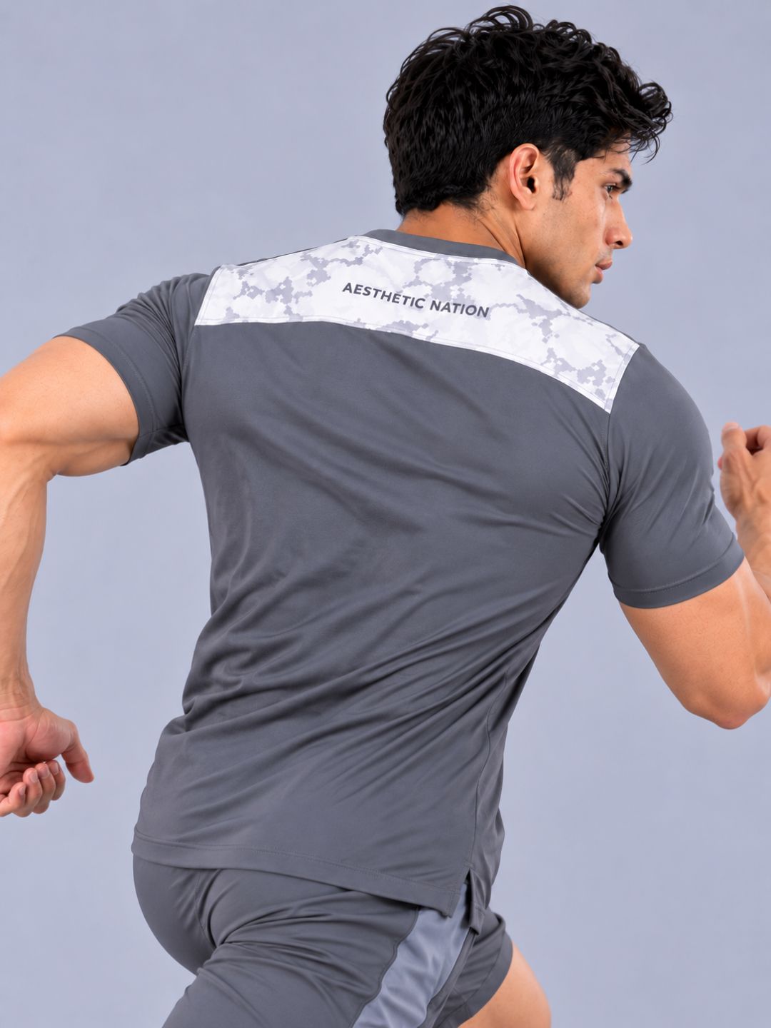 Muscle Fit Grey Camo Tshirt