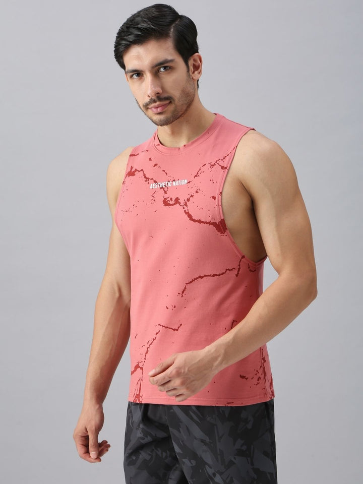 Marble Deepcut Vest Rose