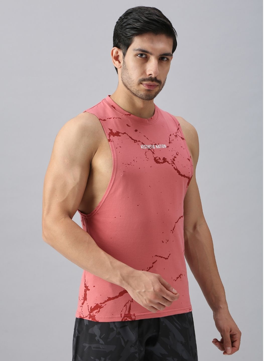 Marble Deepcut Vest Rose