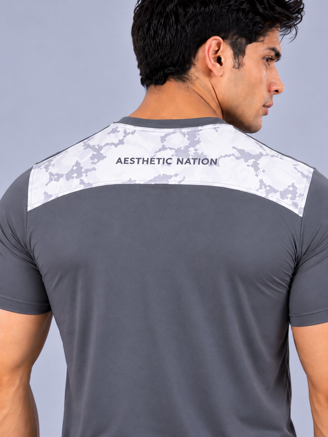 Muscle Fit Grey Camo Tshirt