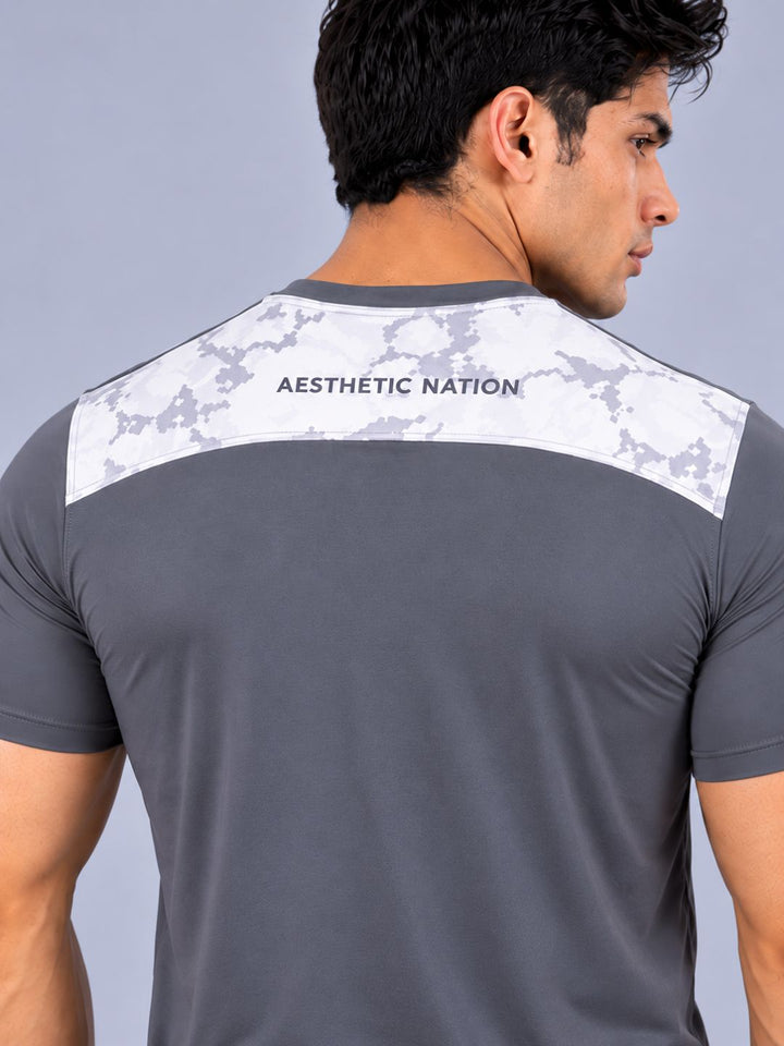Muscle Fit Grey Camo Tshirt
