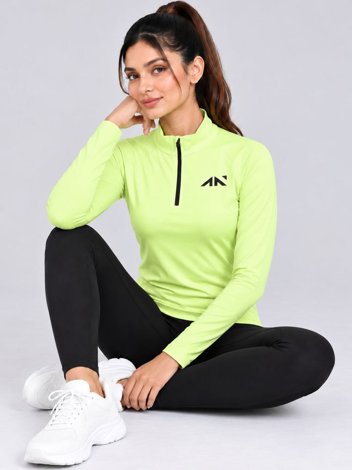 Pulse Zipup Top Macha