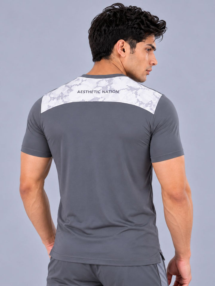 Muscle Fit Grey Camo Tshirt