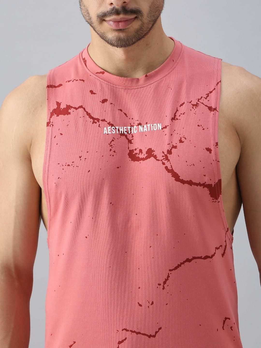 Marble Deepcut Vest Rose