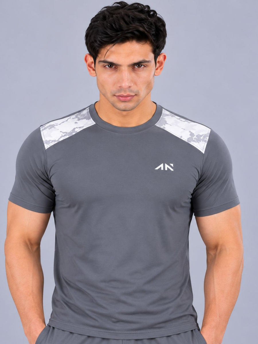 Muscle Fit Grey Camo Tshirt