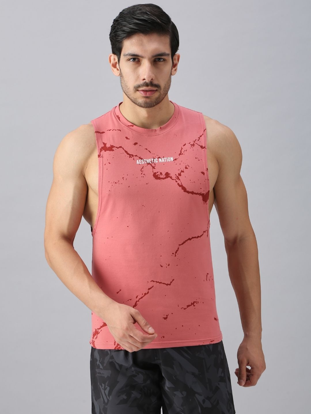 Marble Deepcut Vest Rose