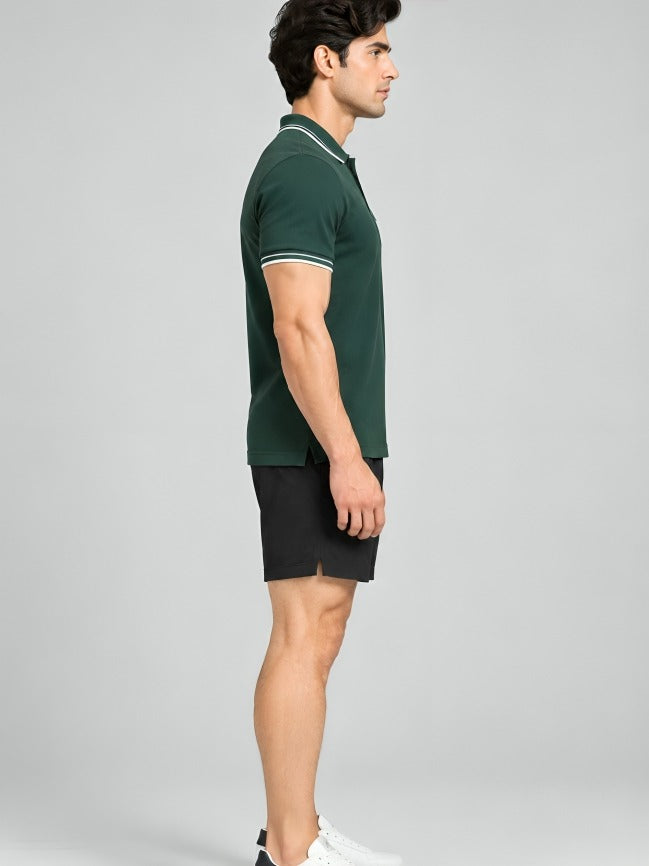 Quickdry Zipup Polo Tshirt Rainforest