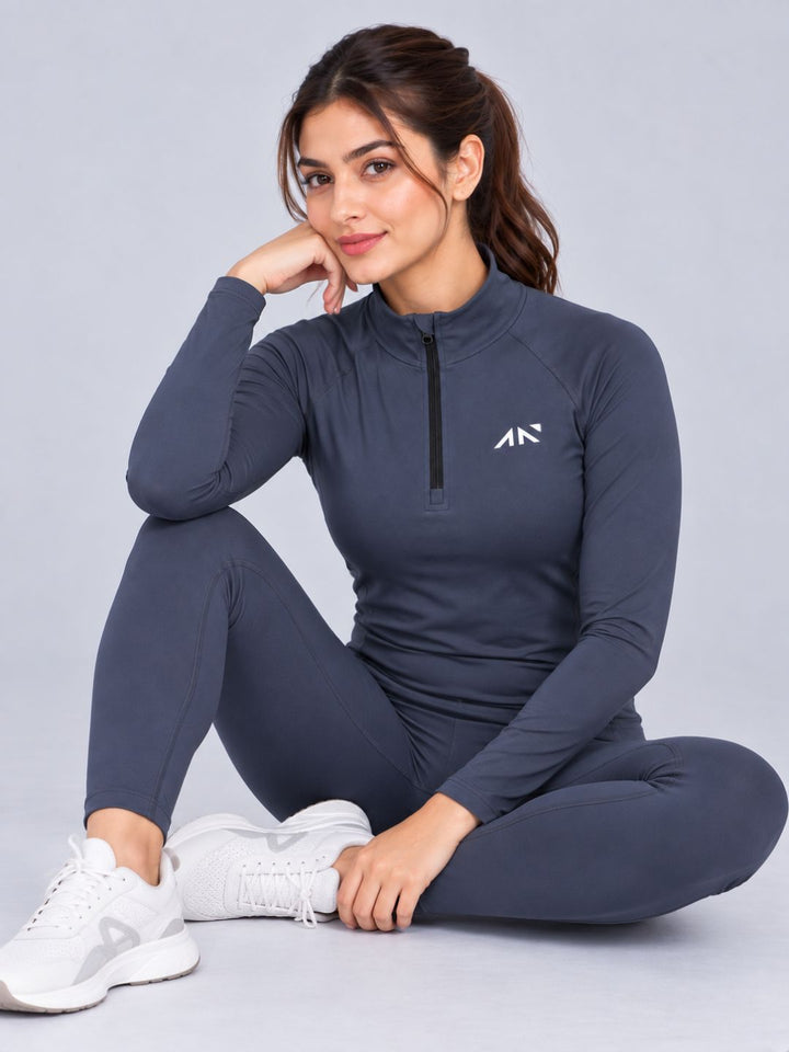 Pulse Zipup Top Grey
