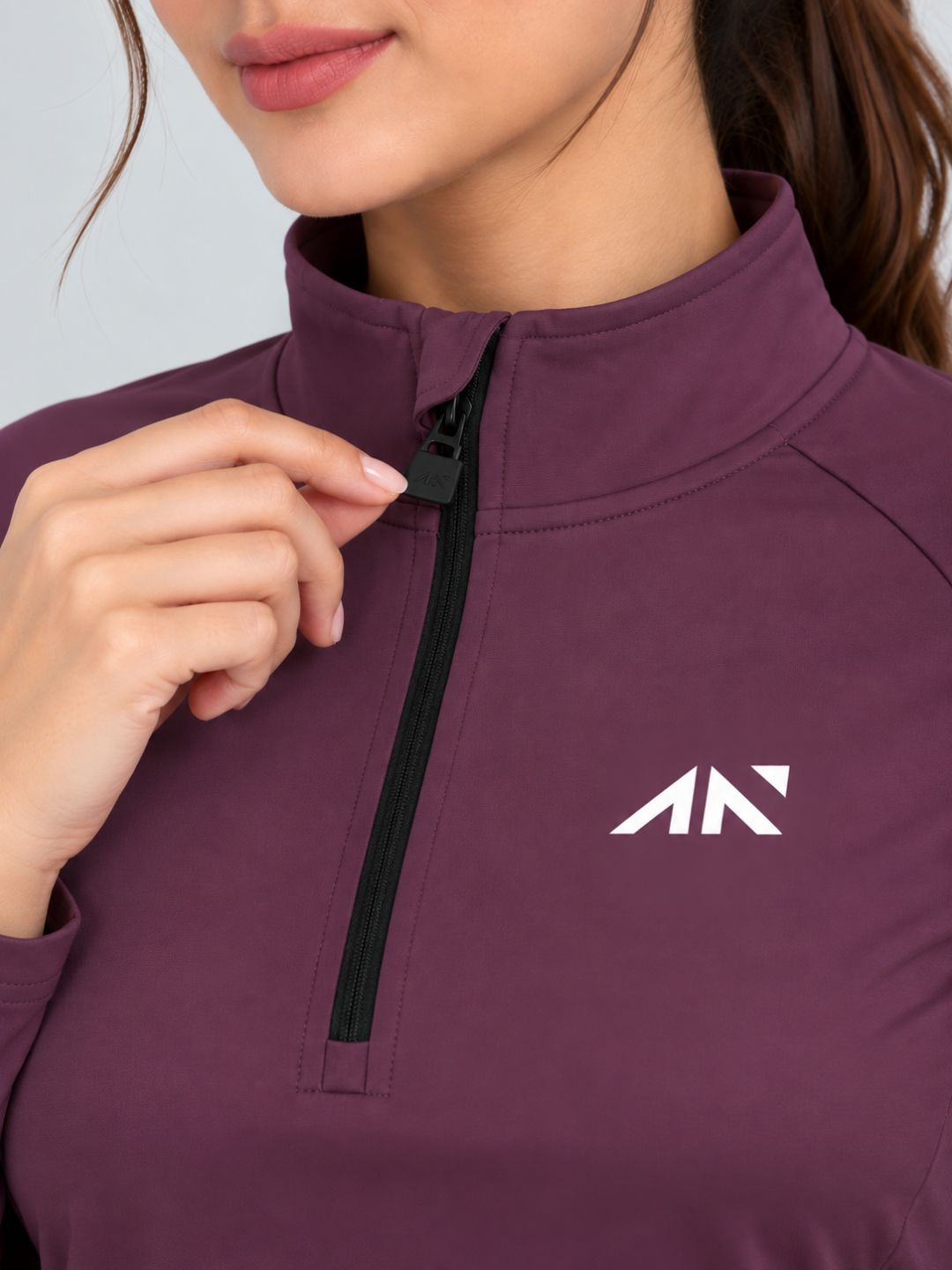 Pulse Zipup Top Plum