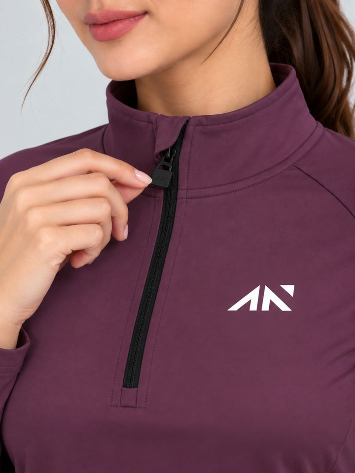Pulse Zipup Top Plum