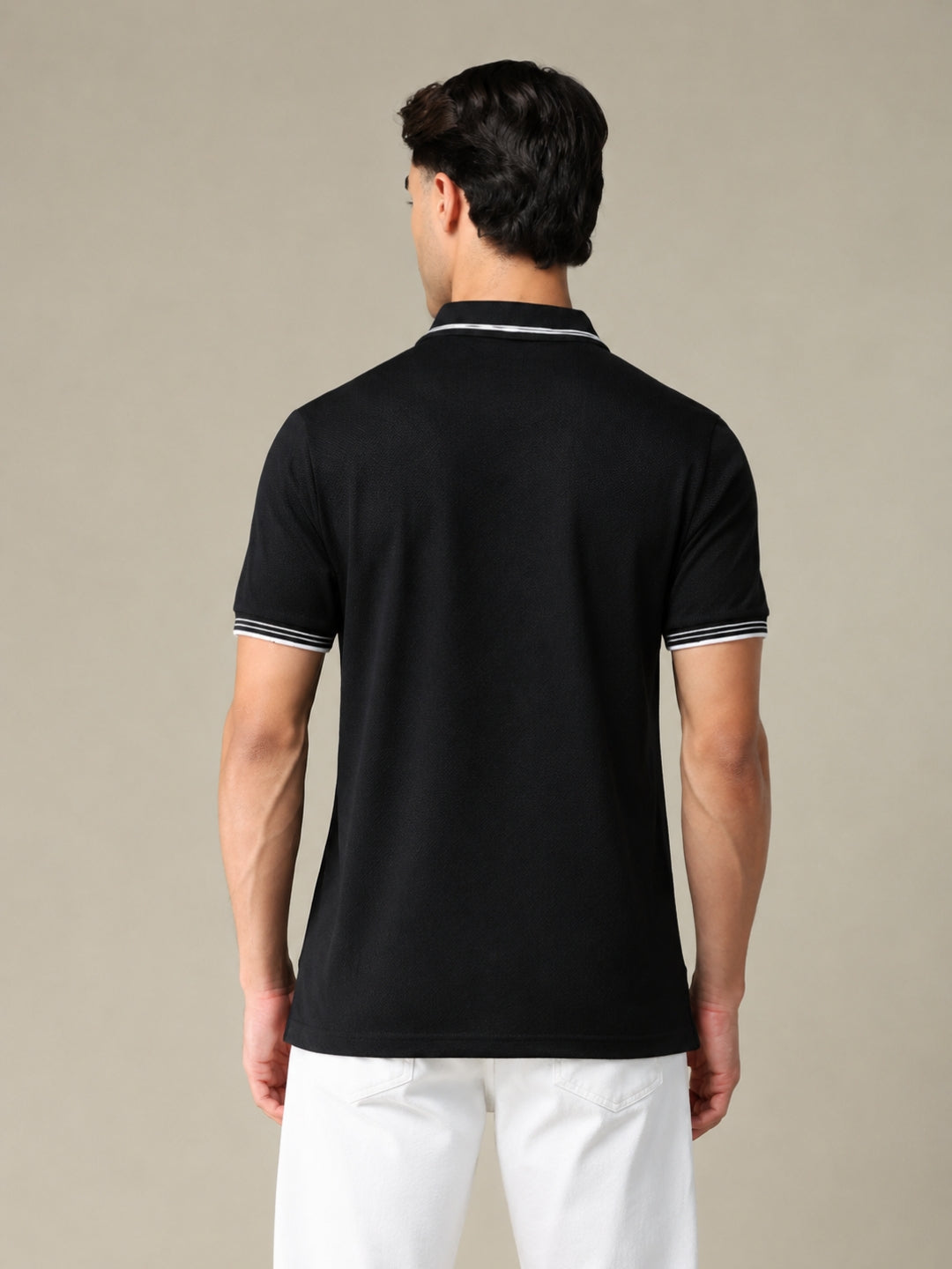 Performance Zipup Polo Tshirt Black