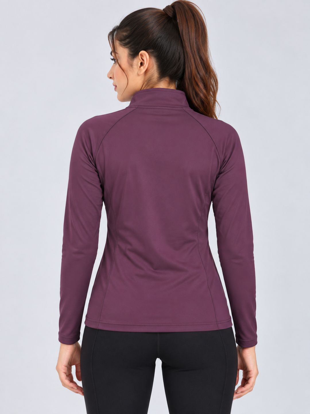 Pulse Zipup Top Plum