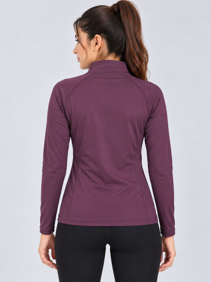 Pulse Zipup Top Plum