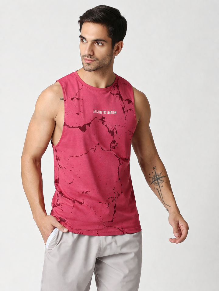 Marble Deepcut Vest Rose