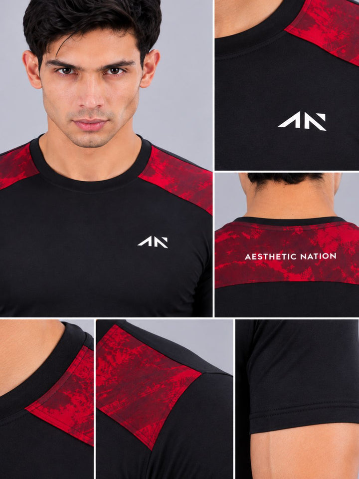Muscle Fit Tie Dye Red Tshirt