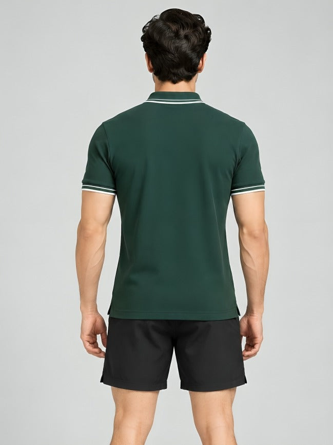 Quickdry Zipup Polo Tshirt Rainforest