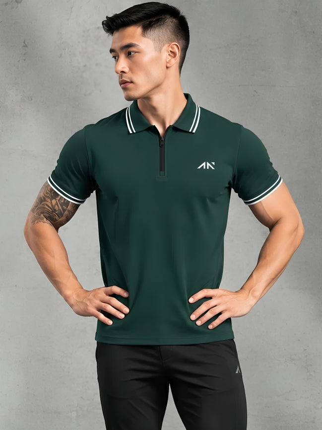 Quickdry Zipup Polo Tshirt Rainforest
