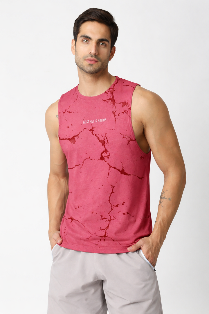 Marble Deepcut Vest Rose