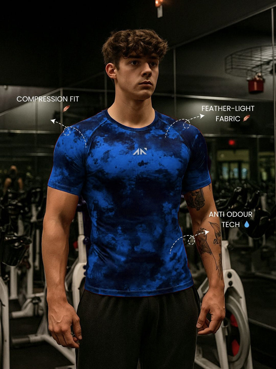 Critical Compression Tshirt Tiedye Blue