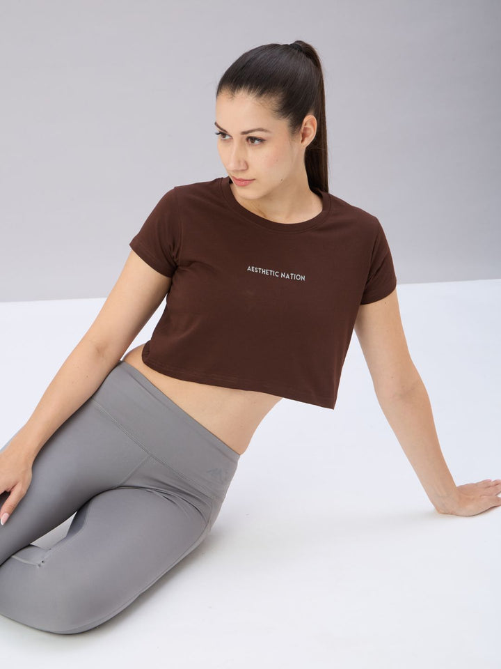 Vengeance Crop Top Brown