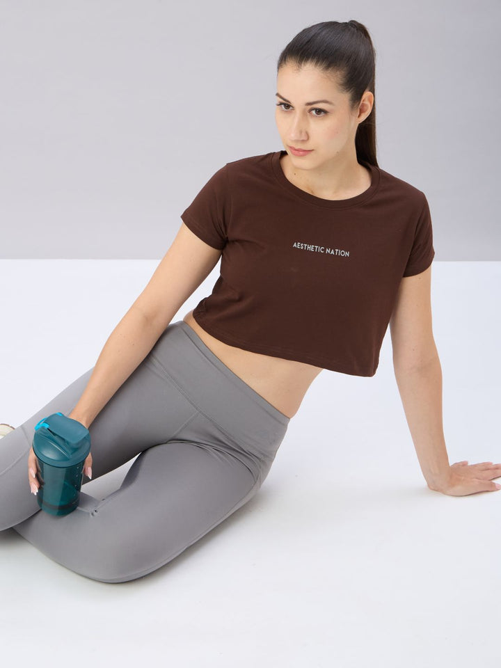 Vengeance Crop Top Brown
