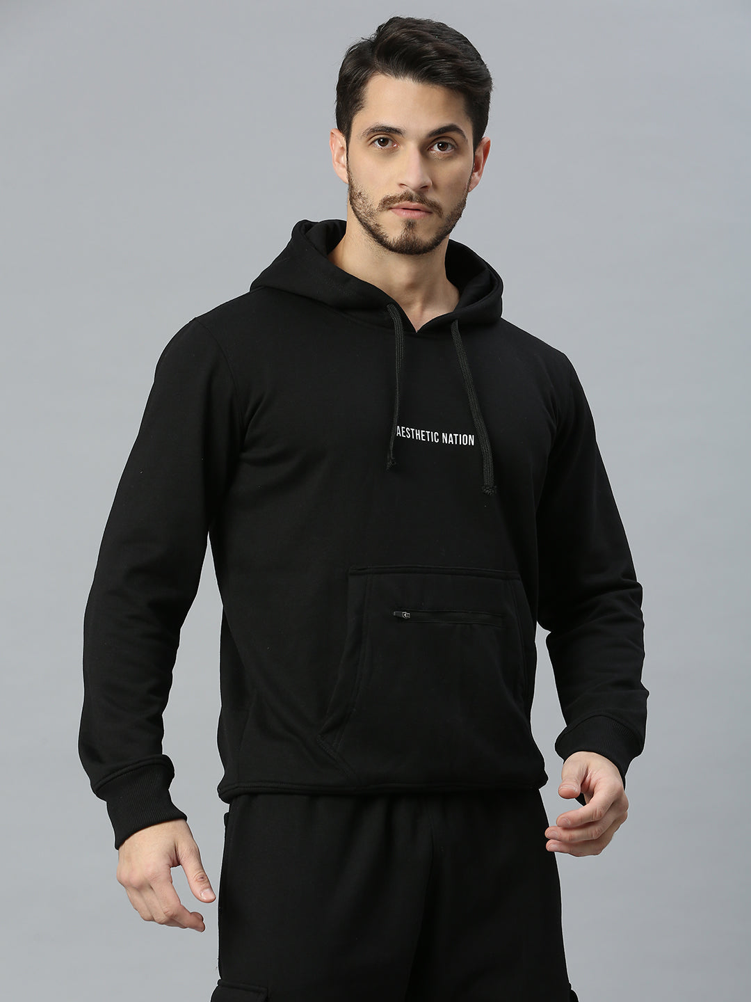 Shop Black Winter Gym Hoodie Gym wear For Men – AestheticNation