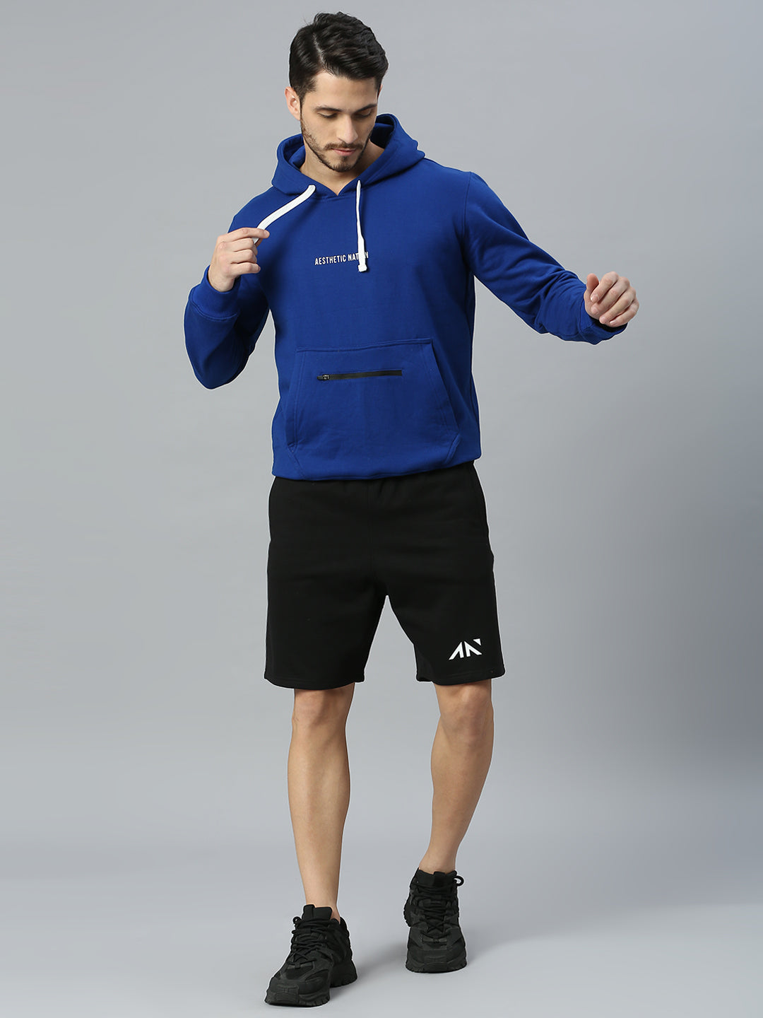 Buy Blue Workout Hoodie For Men Winter Wear For Gym