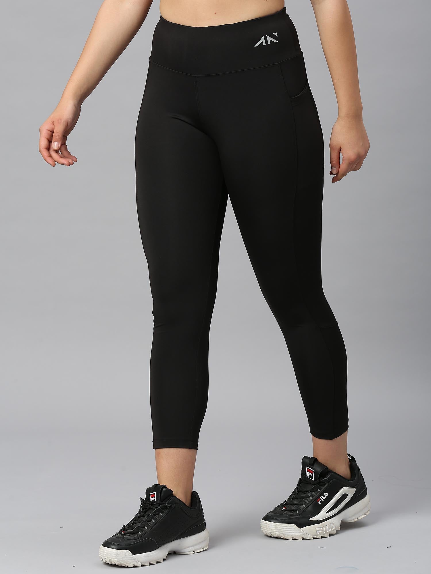 Black Smooth Pocket Leggings Caked Up- Women - Style and Speed Printing
