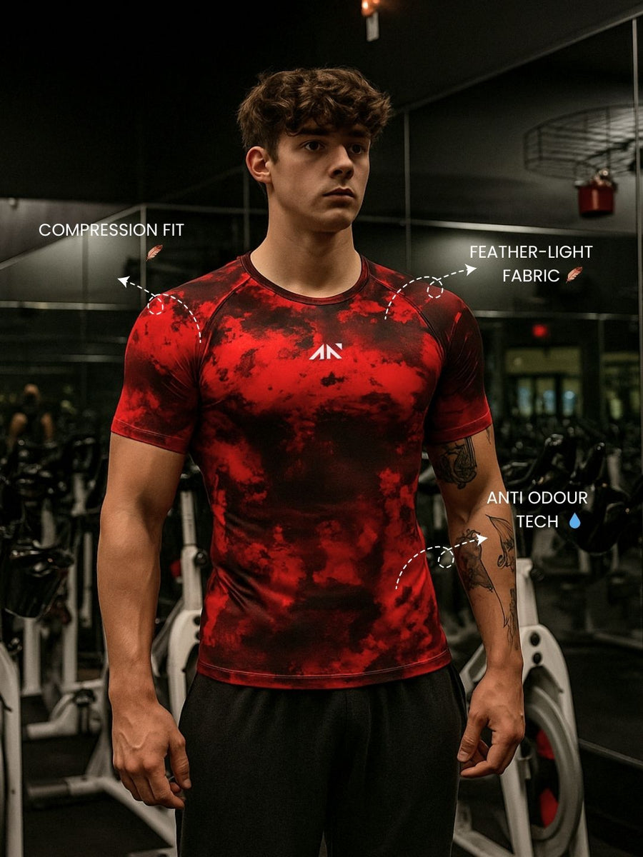 Critical Compression Tshirt Tiedye Red