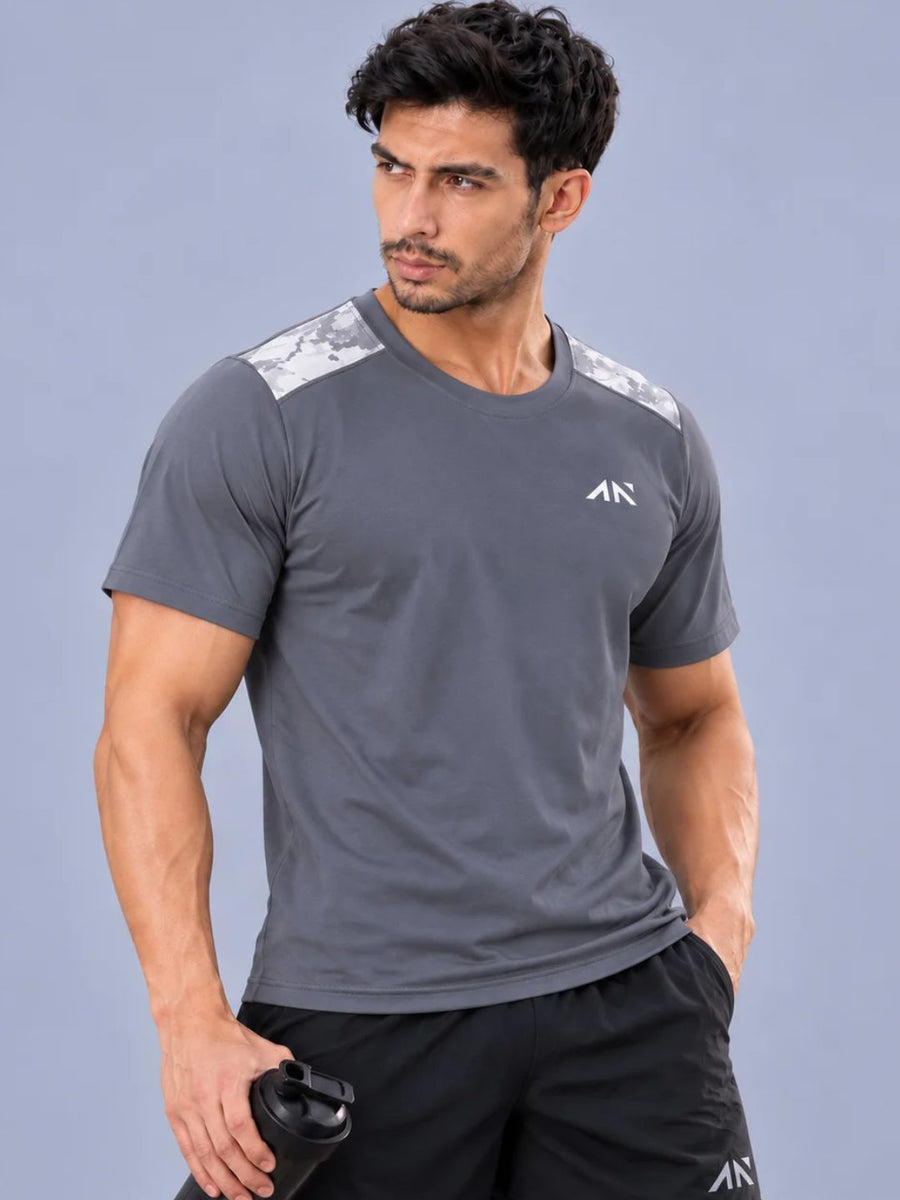 Muscle Fit Grey Camo Tshirt