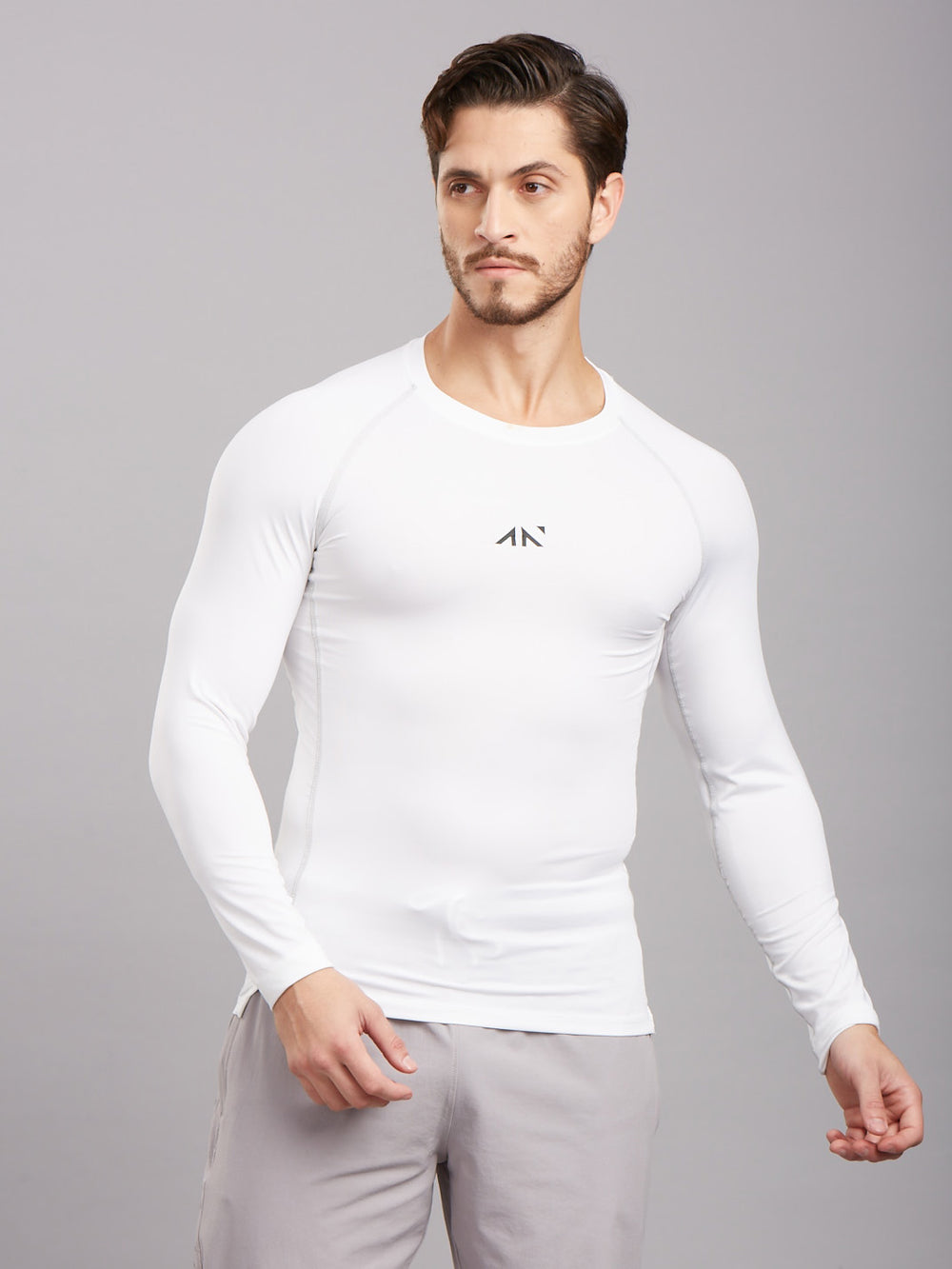 white compression full sleeve tshirt men