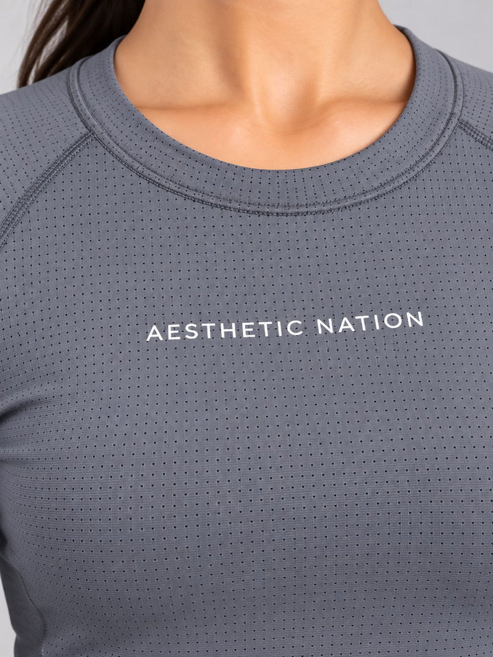 Form Training Fullsleeves Top Teal Grey
