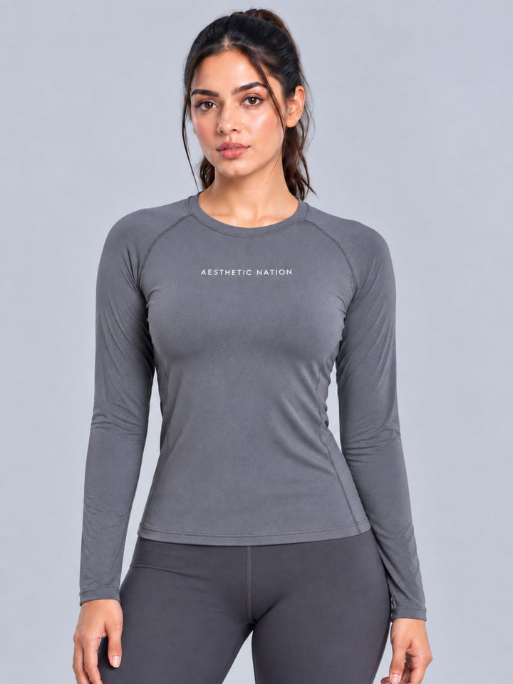 Form Training Fullsleeves Top Teal Grey