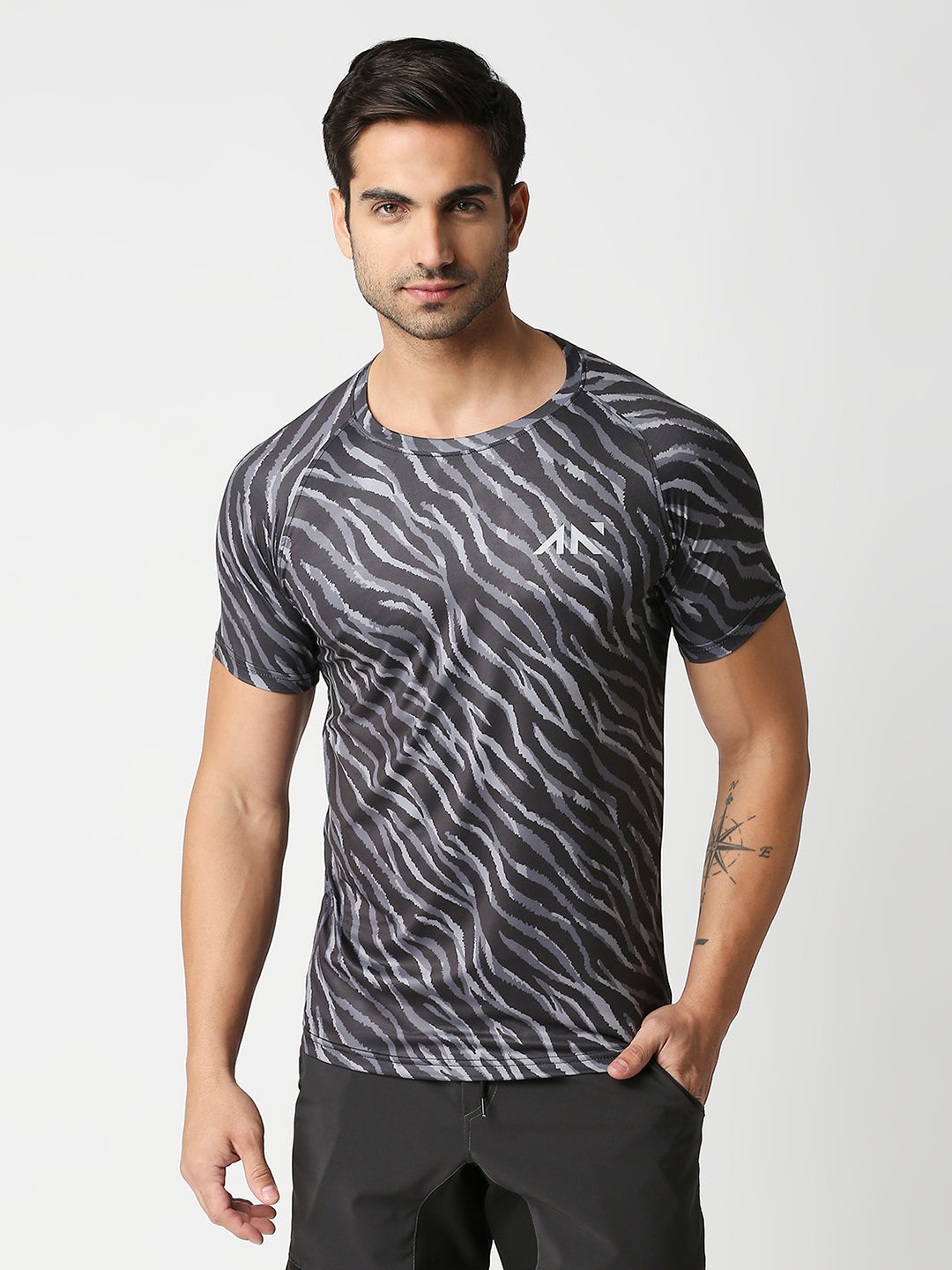 Animal Black printed gym aesthetic nation t shirts
