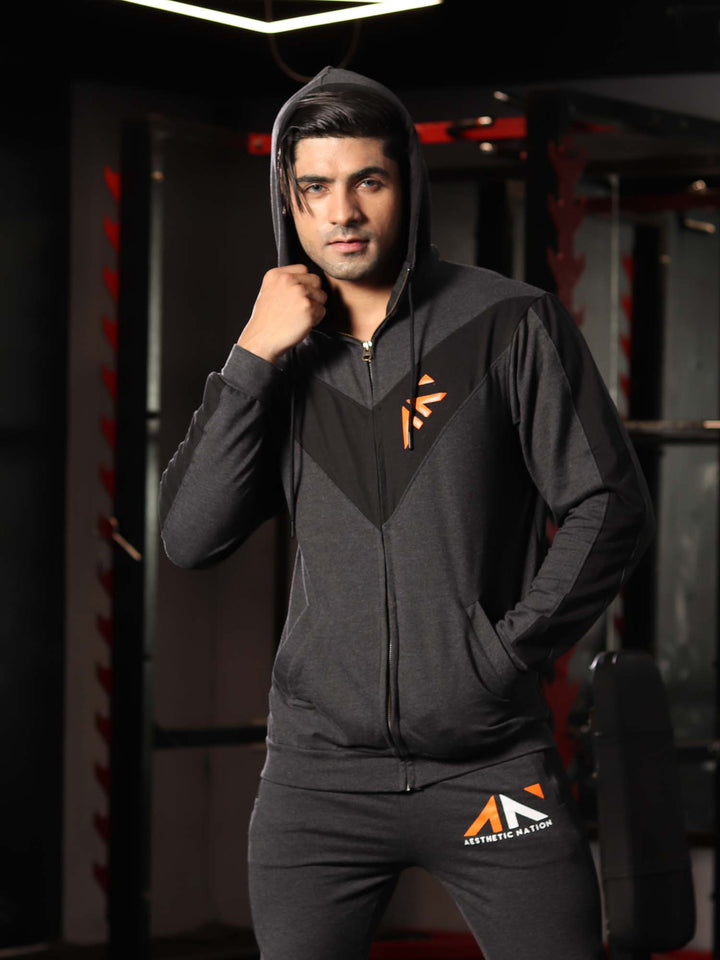 LEGACY - ICONIC HOODIE CHARCOAL BLACK Men's - AestheticNation
