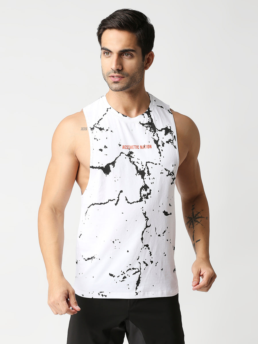 Marble Deepcut Vest White