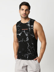 Marble Series Deepcut Drop Arm Tank top